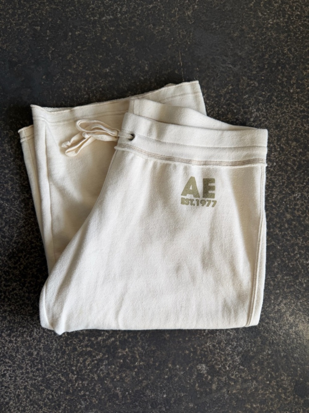 Vintage American eagle loose Capri drawstring Gaucho Yoga Pant size XL Logo Y2K